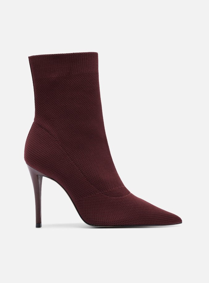 Skinny Boot Vinho Knit Salto Alto Helena