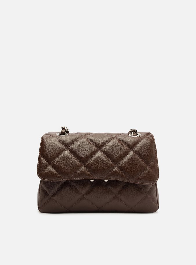 Bolsa Tiracolo Marrom Couro Mizz Média