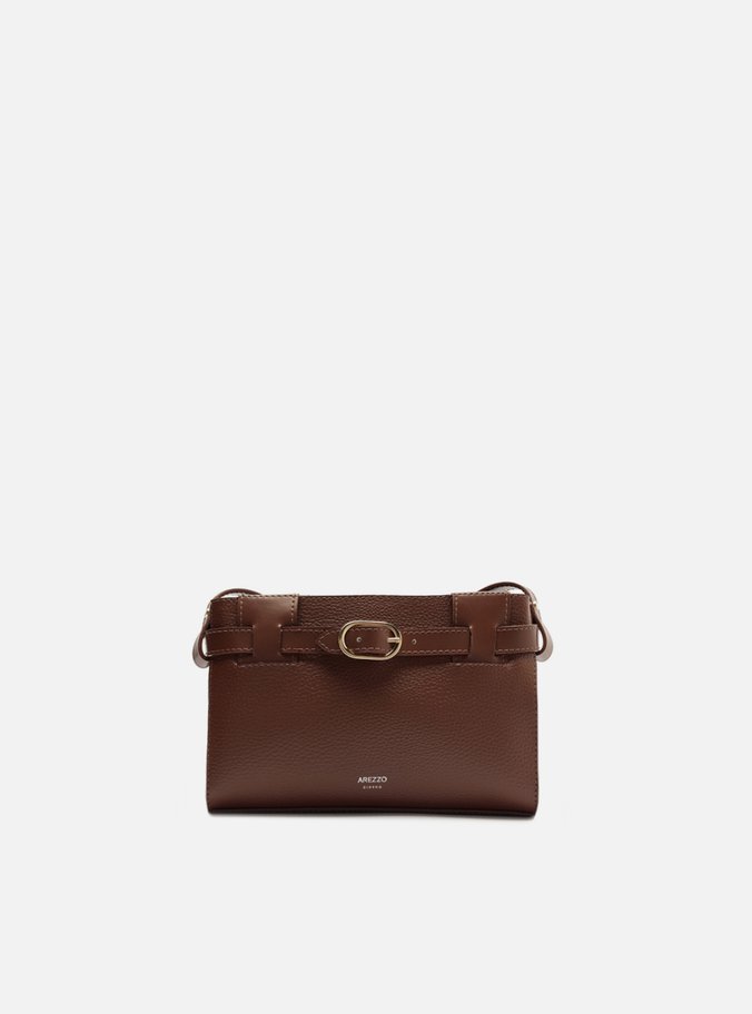 Bolsa Tiracolo Marrom Pequena Tira Afivelada