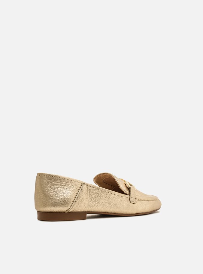 Mocassim Dourado Bridão Metálico Luma