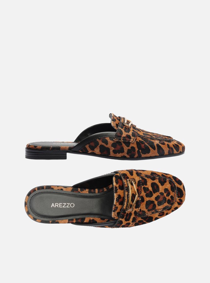 Mule Animal Print Tira Metal