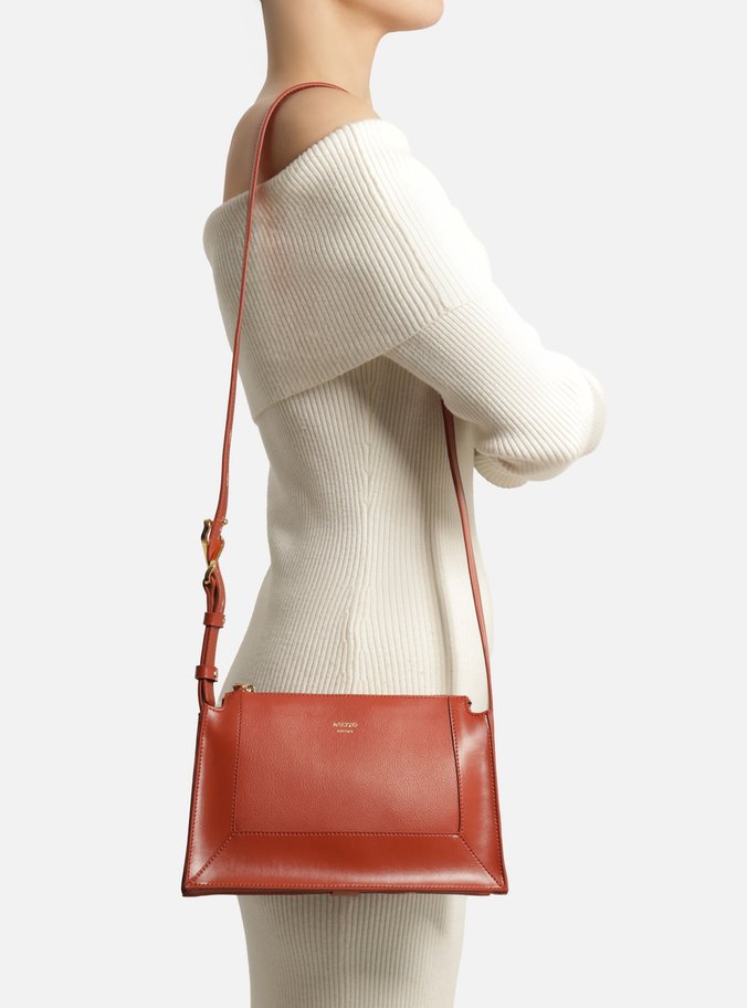 Bolsa Tiracolo Laranja Pequena Moldura Fivela