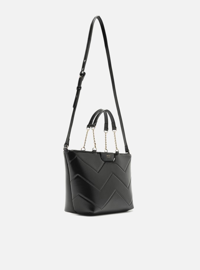 Bolsa Tote Preta Giorno Grande Matelassê