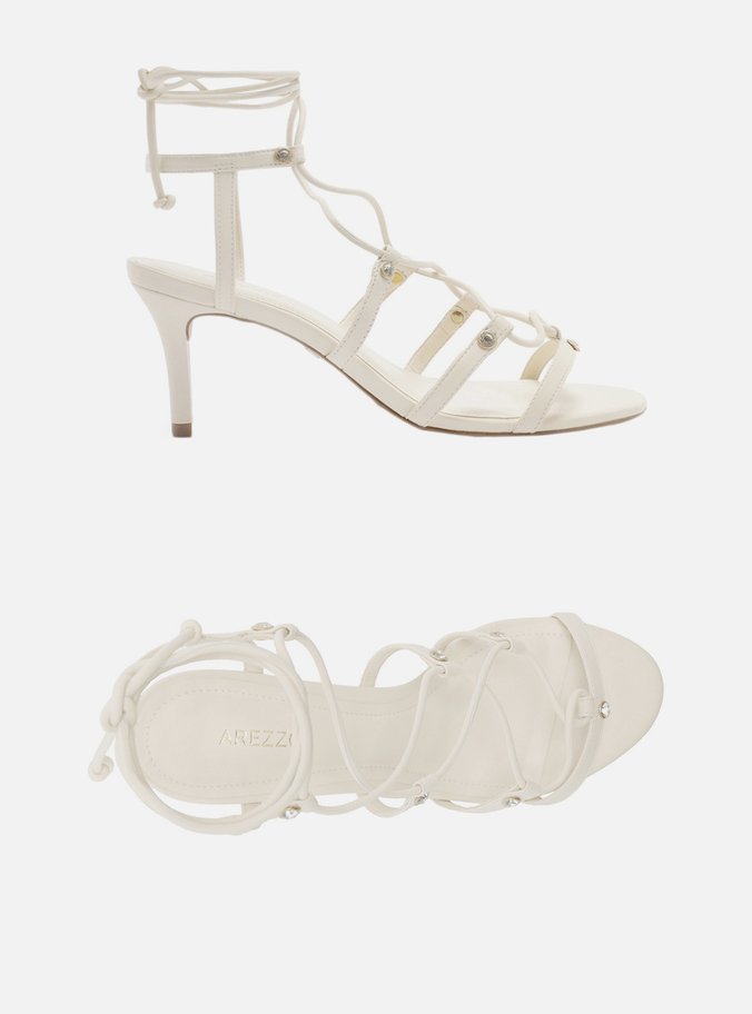 Sandália Off-White Salto Fino Amarração