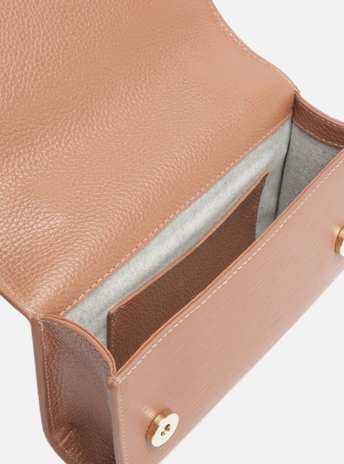 Bolsa Tiracolo Rosa Couro Abraccio Pequena