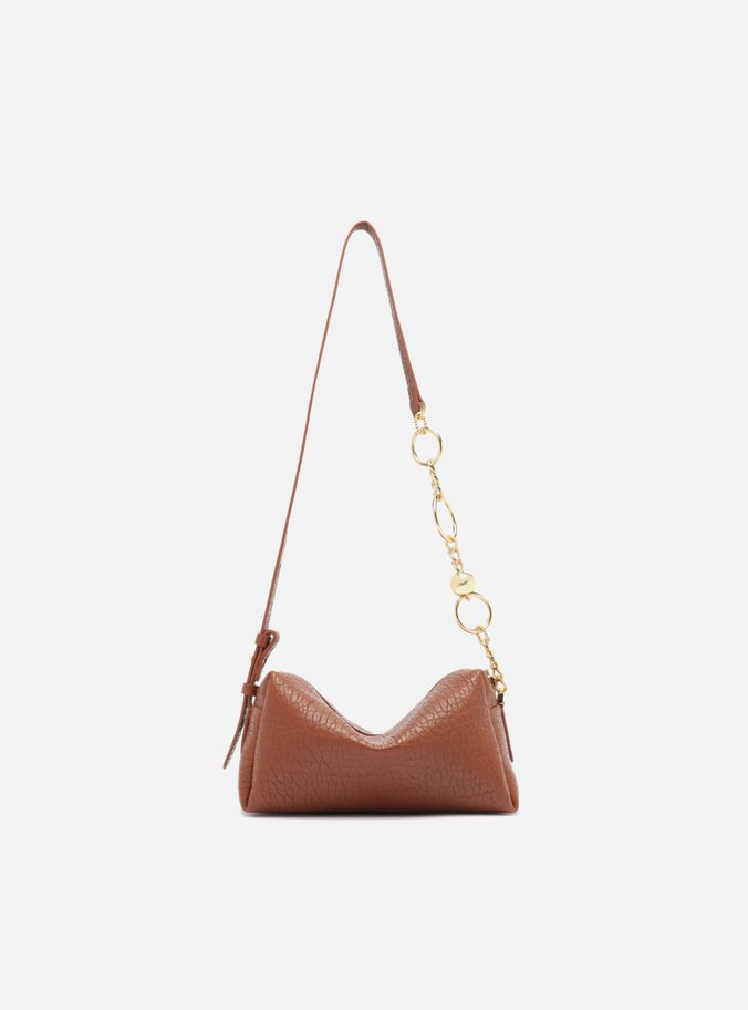Bolsa Tiracolo Couro Marrom Pequena