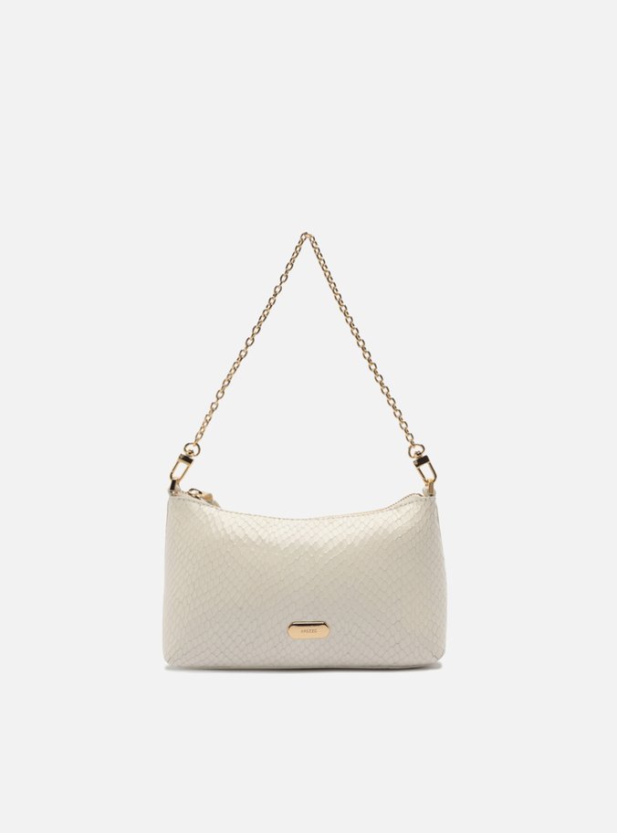 Bolsa Shoulder Preta Couro Média Snake Corrente
