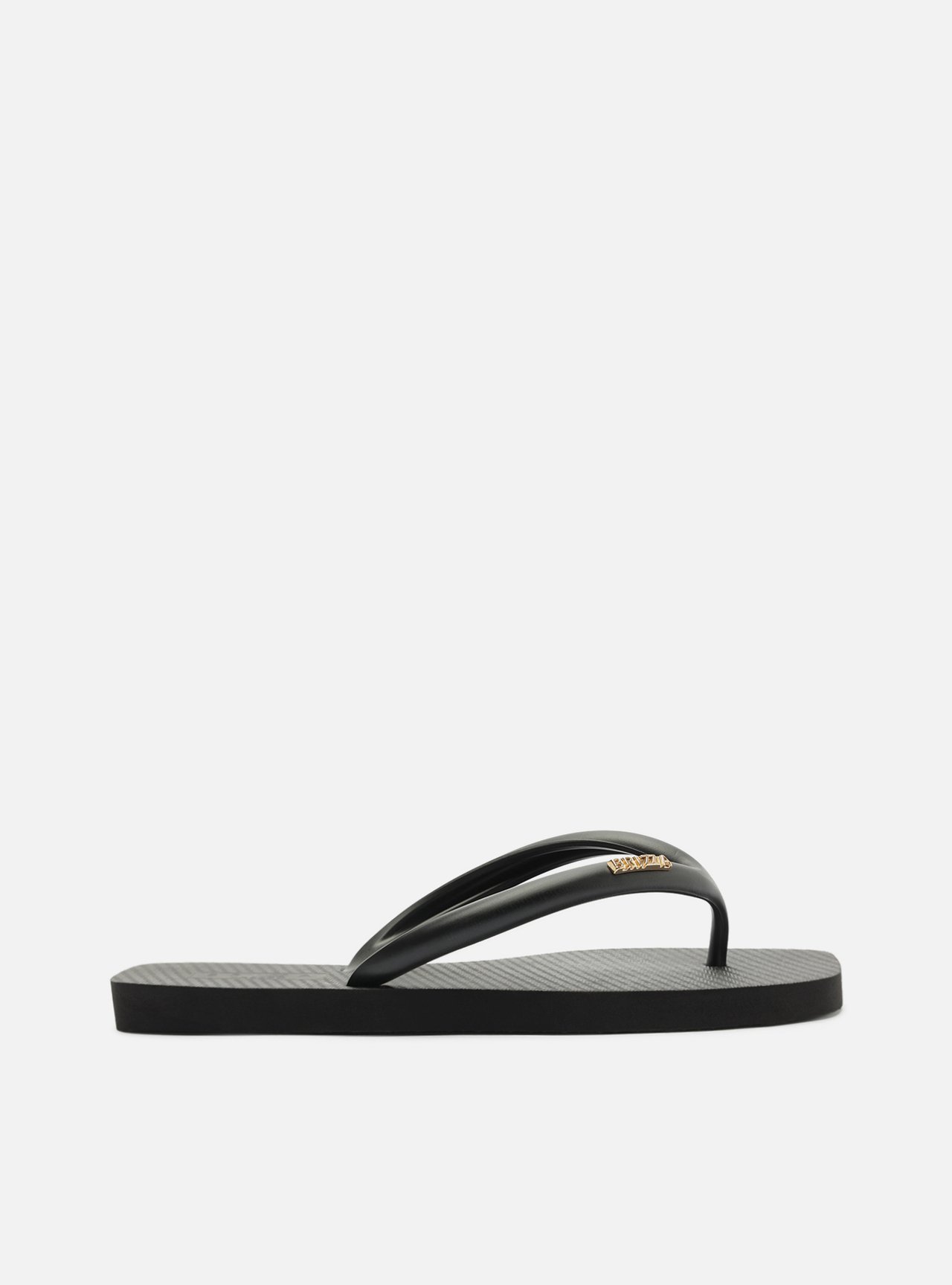 Chinelo de Dedo Preto Flatform Metais Brizza — foto 3