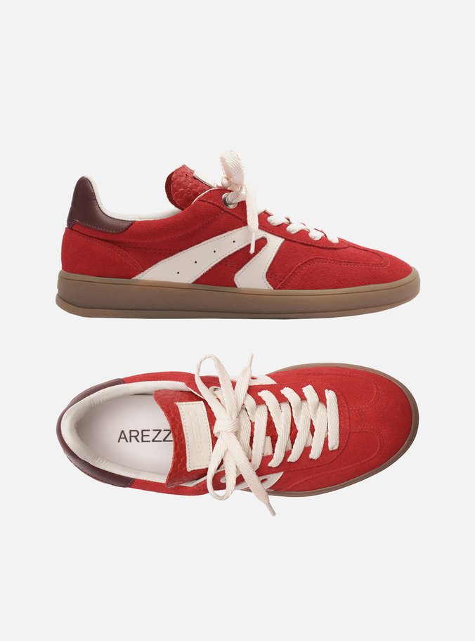 Tênis Vermelho Camurça Amarração Retrô