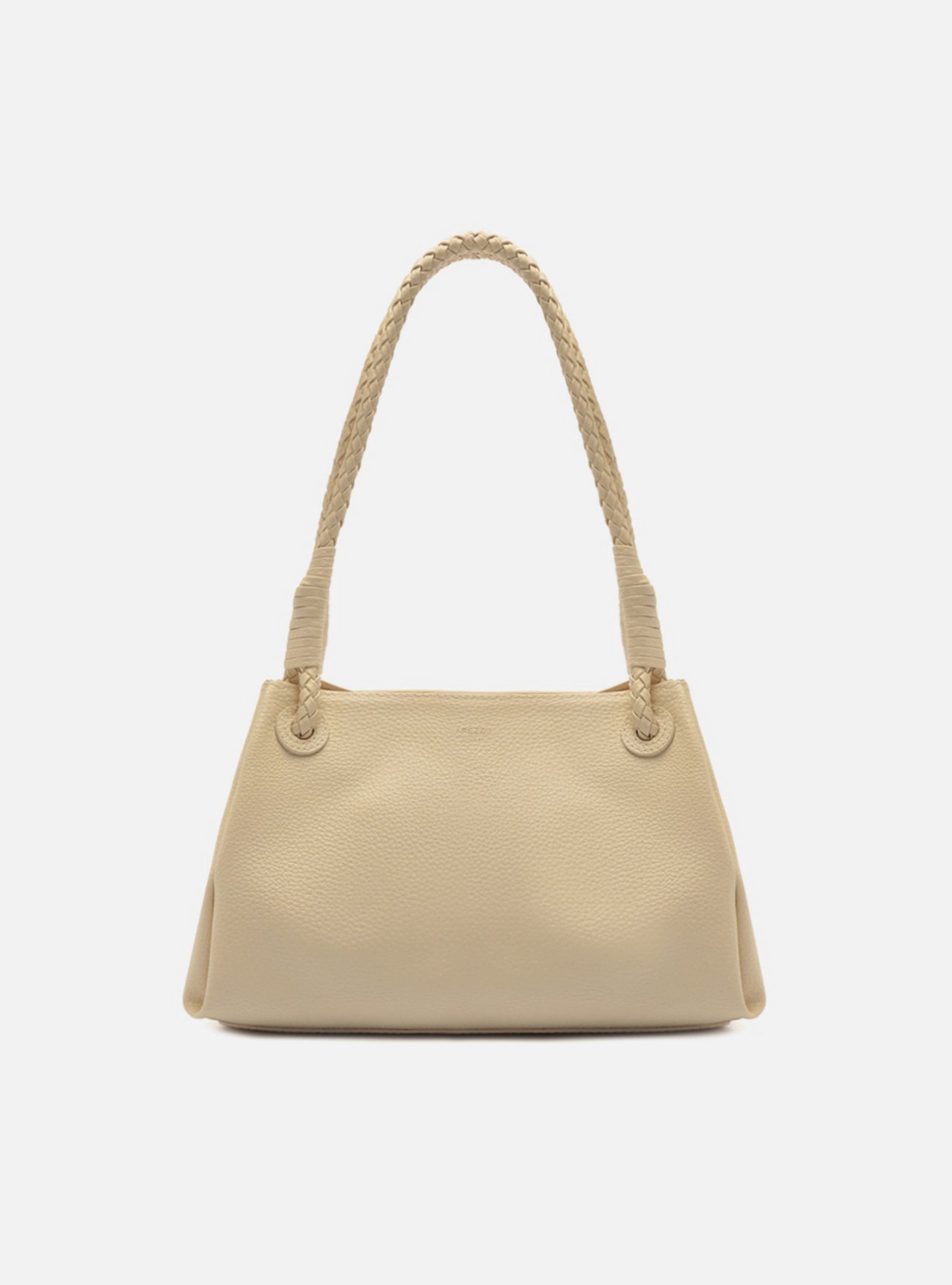 Bolsa Shoulder Branca Média Alça Trançada — foto 1
