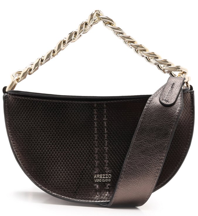 Bolsa Tiracolo Couro Laura Média Grafite