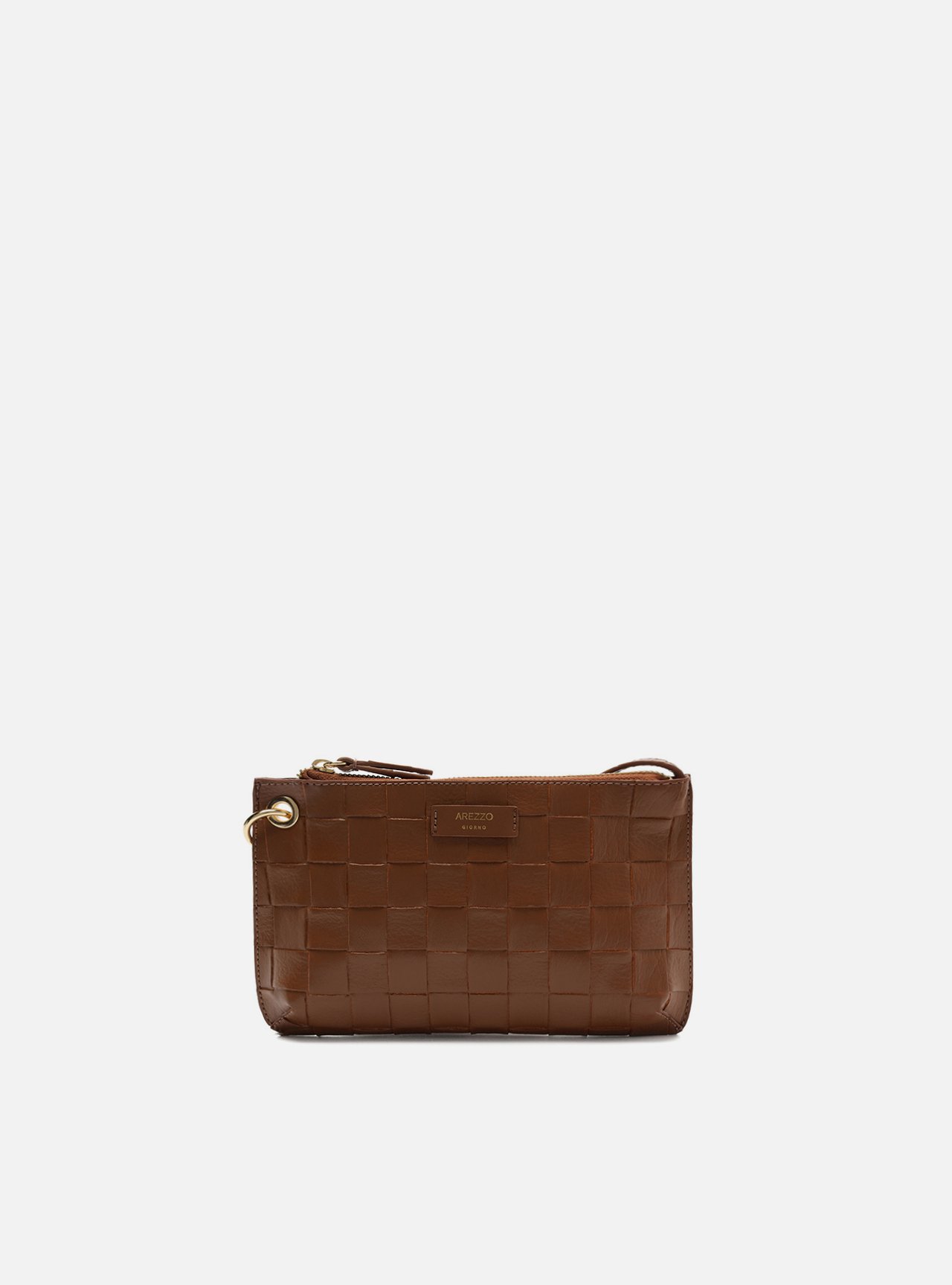 Bolsa Tiracolo Caramelo Tressê Pequena Tag — foto 1