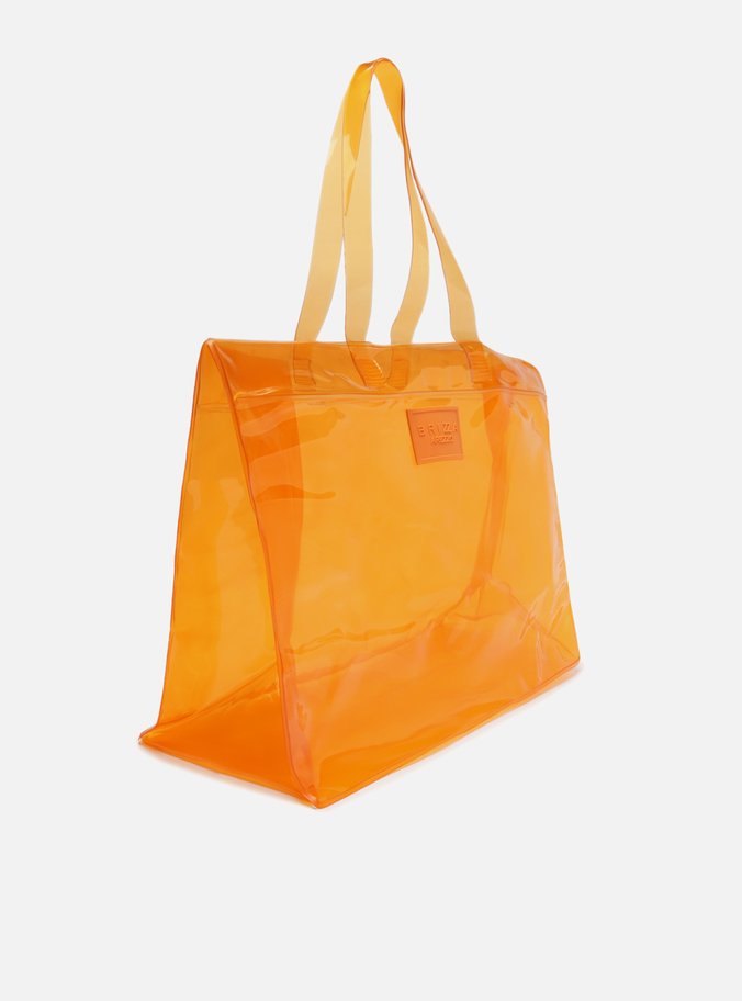 Bolsa Laranja Shopping Transparente Brizza