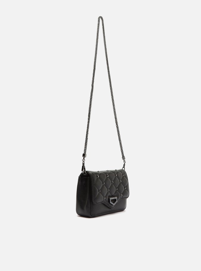 Bolsa Tiracolo Preta Couro Thai Pequena