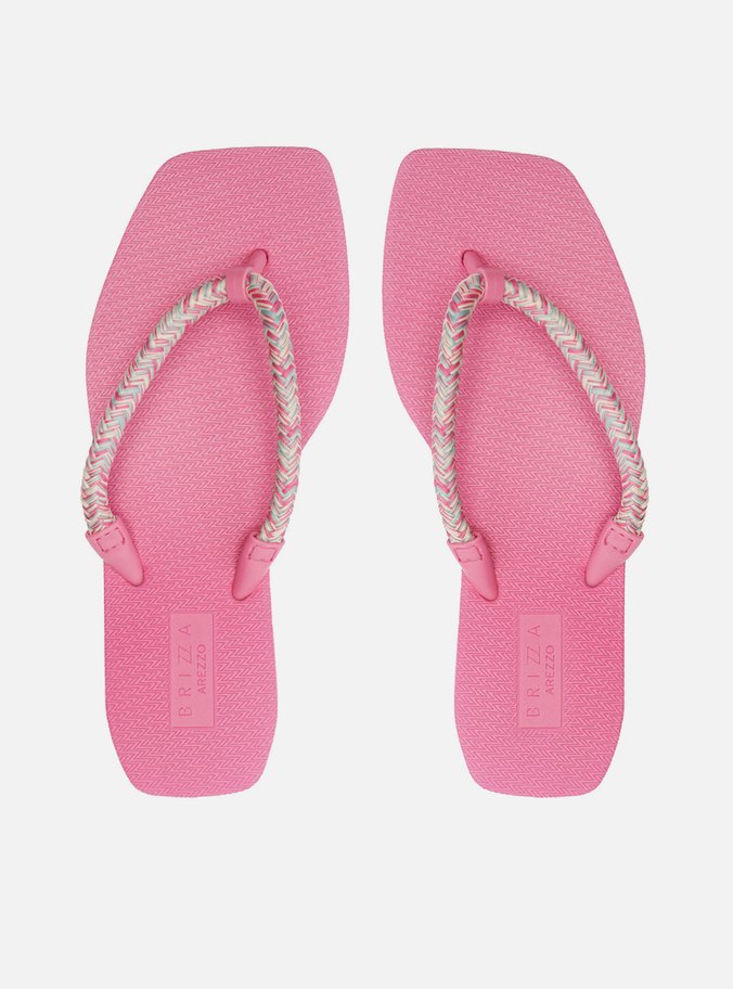 Chinelo Rosa Cordão Croche