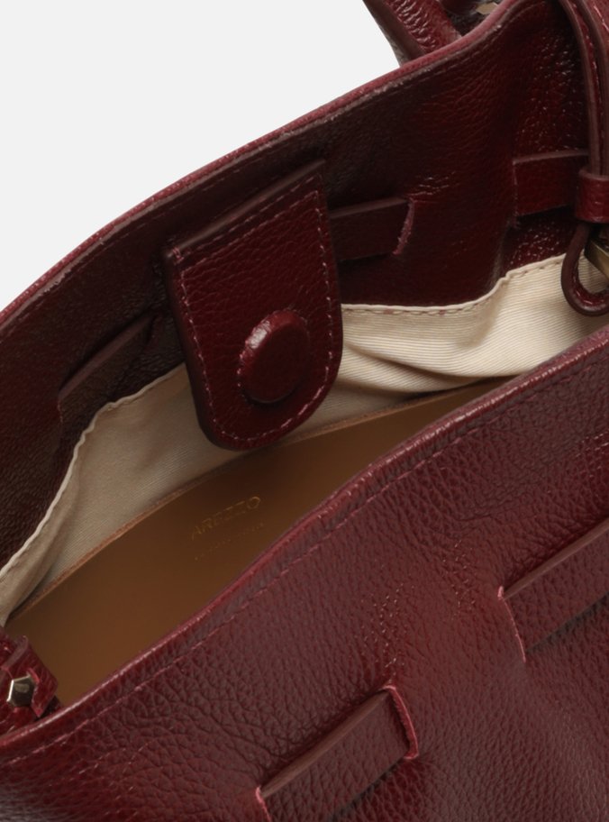 Bolsa Tote Vermelha Couro Média Rebites