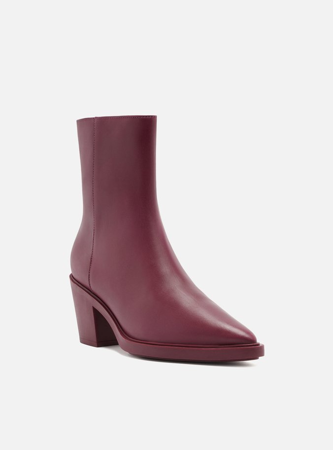 Bota Bordô Couro Cano Médio Western