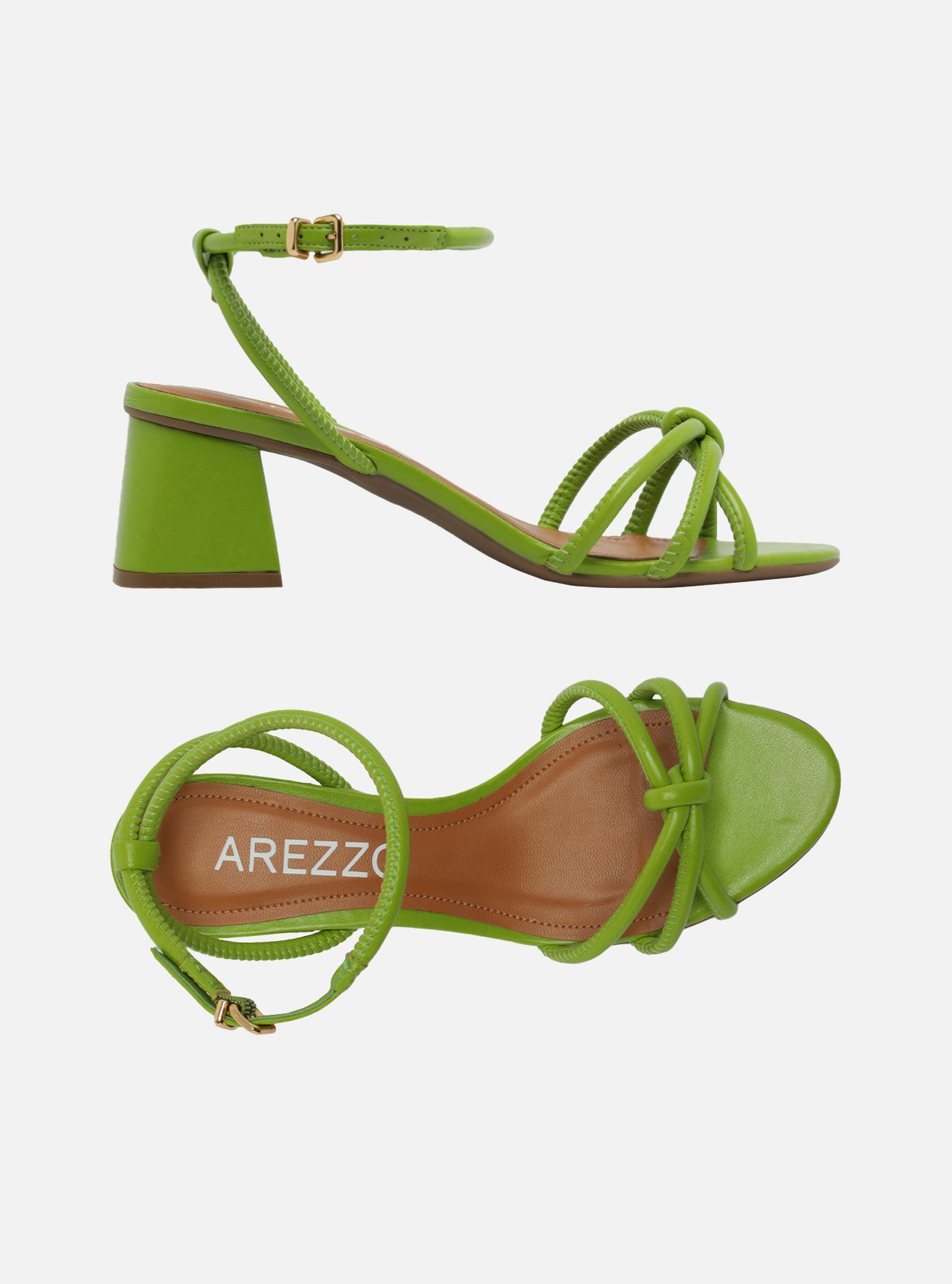 Sandália Verde Salto Bloco Custom Anklet — foto 5