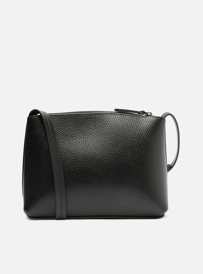 Bolsa Tiracolo Preta Couro Pequena Recorte