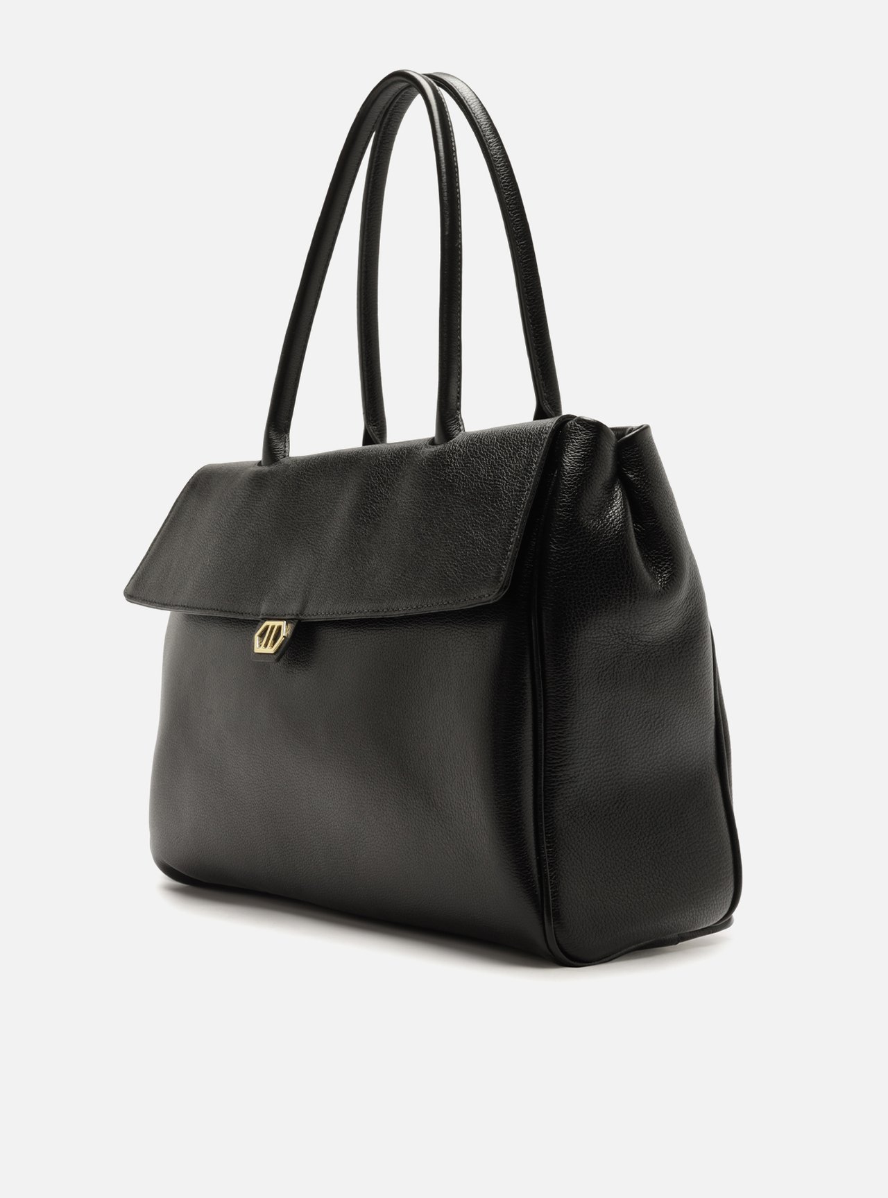 Bolsa Tote Couro Preta Grande — foto 2