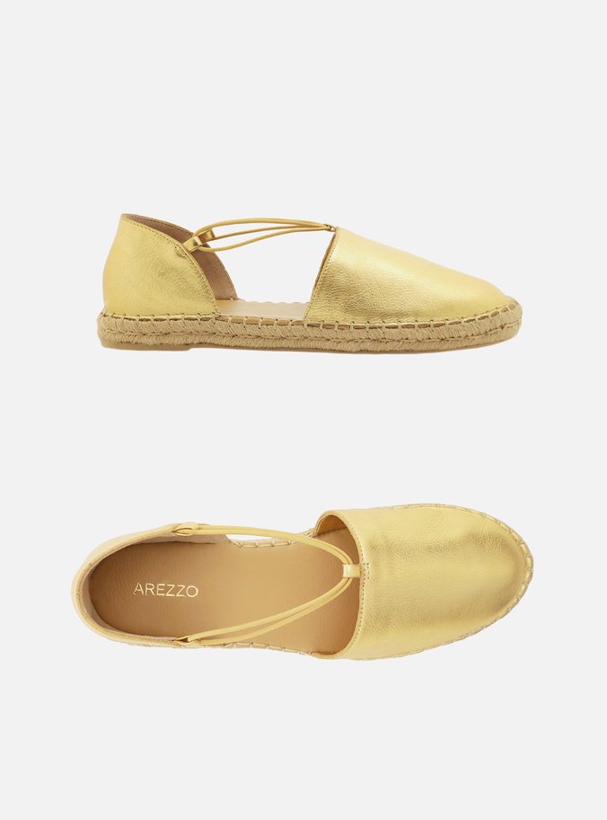 Espadrille Dourada Salto Rasteiro