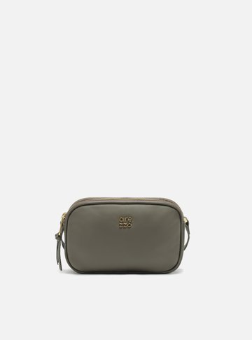 Bolsa Tiracolo Cinza Couro Pequena Assinatura