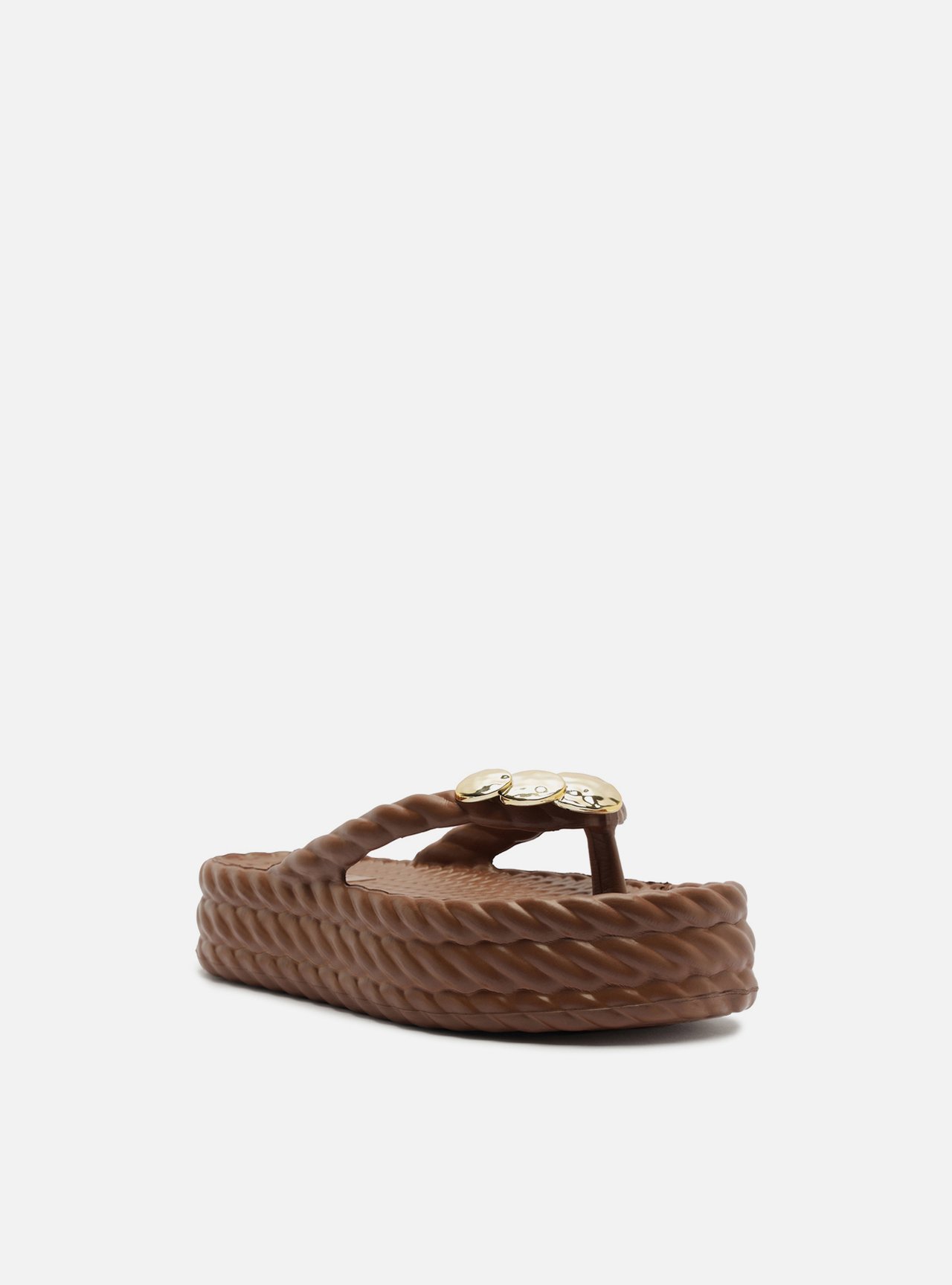 Chinelo Marrom Flatform Marrocos Metais Brizza — foto 2