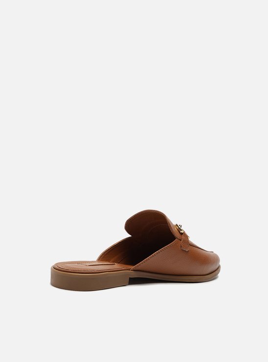 Mule Marrom Couro Bridão Light Avelã