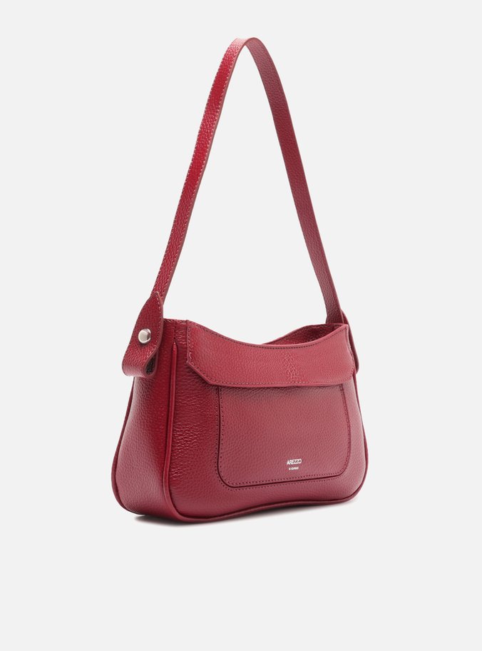 Bolsa Shoulder Bordô Média Detalhe Camurça