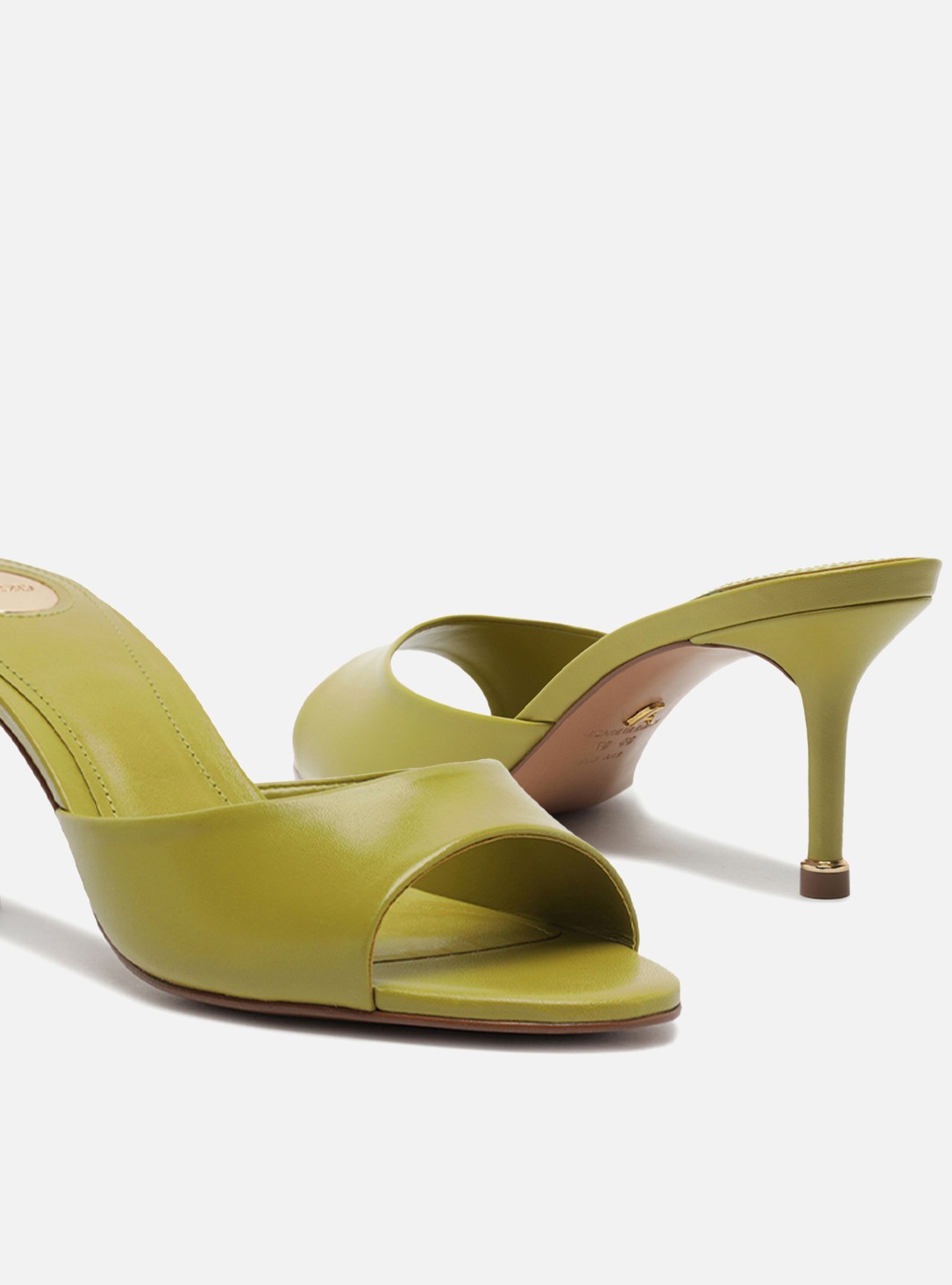 Mule Verde Couro Salto Fino — foto 4