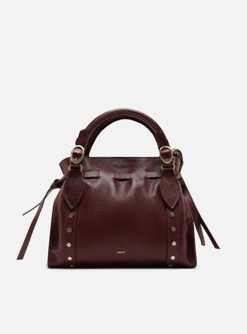 Bolsa Tote Vermelha Couro Média Rebites