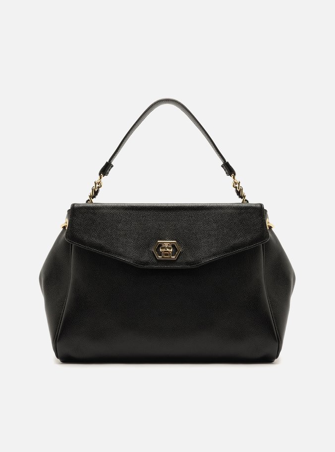 Bolsa Tote Preta Couro Grande