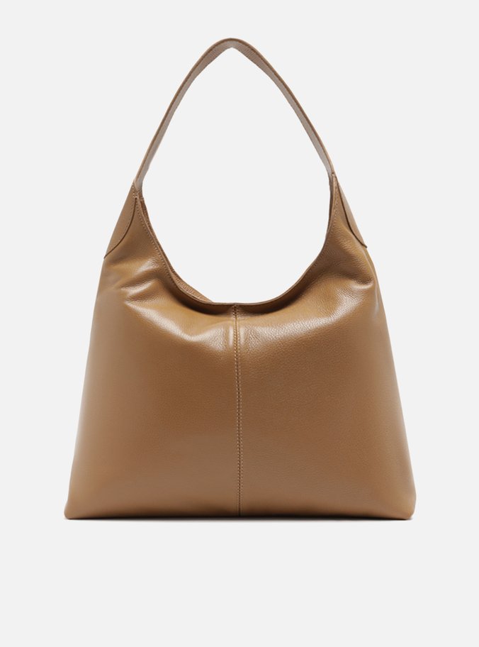 Bolsa Hobo Marrom Couro Grande Alça Dupla