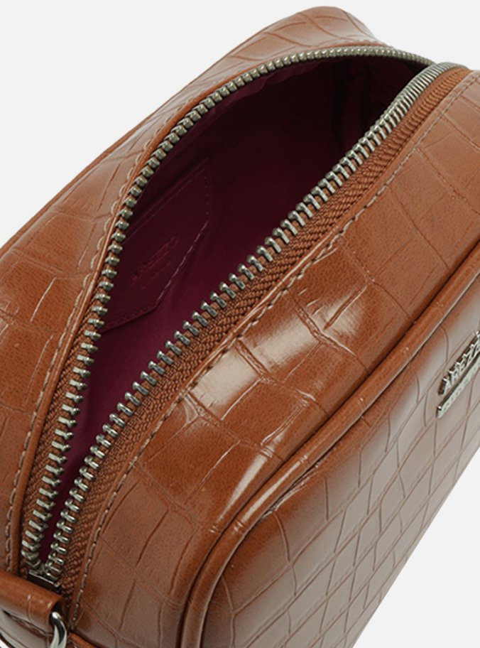 Bolsa Tiracolo Marrom Croco Pequena