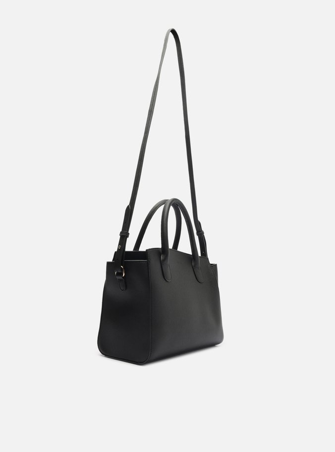 Bolsa Tote Preta Média Texturizada