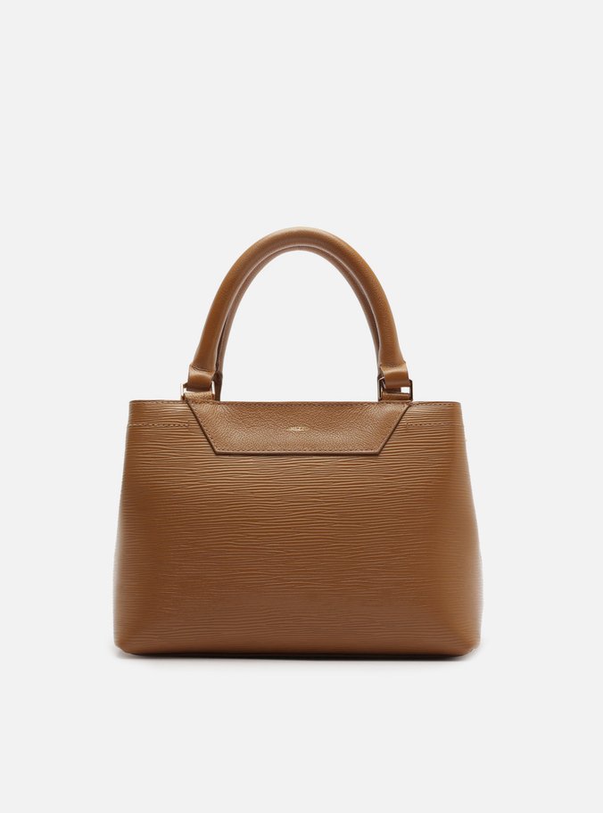 Bolsa Tote Marrom Couro Textura Média