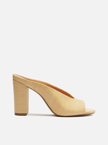 Mule Bege Natural Salto Bloco