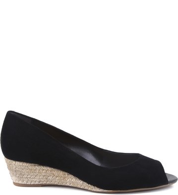 Peep Toe Camurça Preta