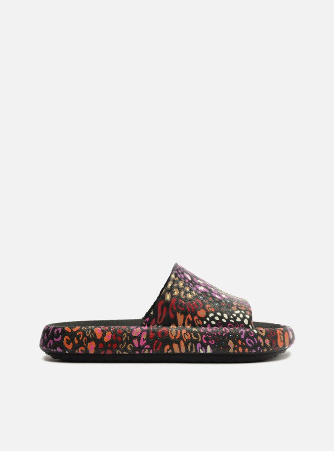 Chinelo Slide Preto Estampa