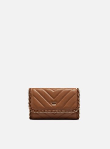 Arezzo — Bolsa Tiracolo Marrom Pequena Matelassê Corrente