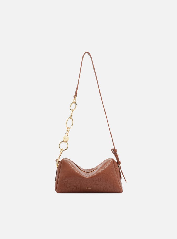 Bolsa Tiracolo Couro Marrom Pequena