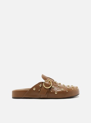 Mule Clog Marrom Acamurçada Croco Fivela | Arezzo