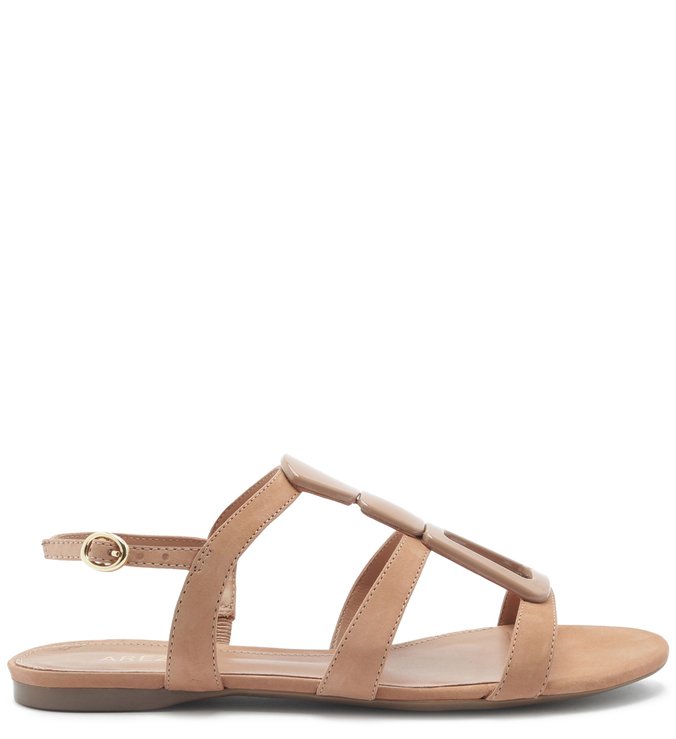 Sandália Rasteira Nobuck Resina Tiras Soft Avelã