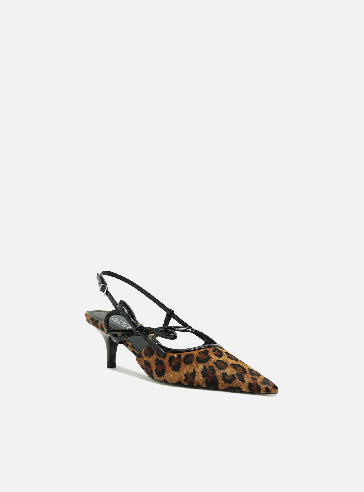 Scarpin Animal Print Salto Fino Slingback Laço — foto 2