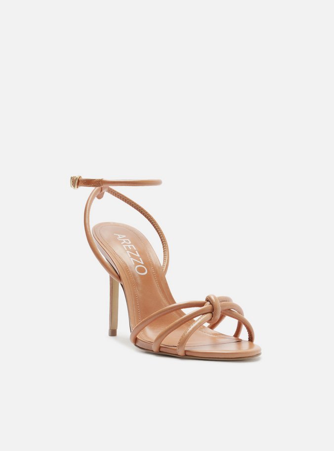 Sandália Marrom Salto Fino Custom Anklet