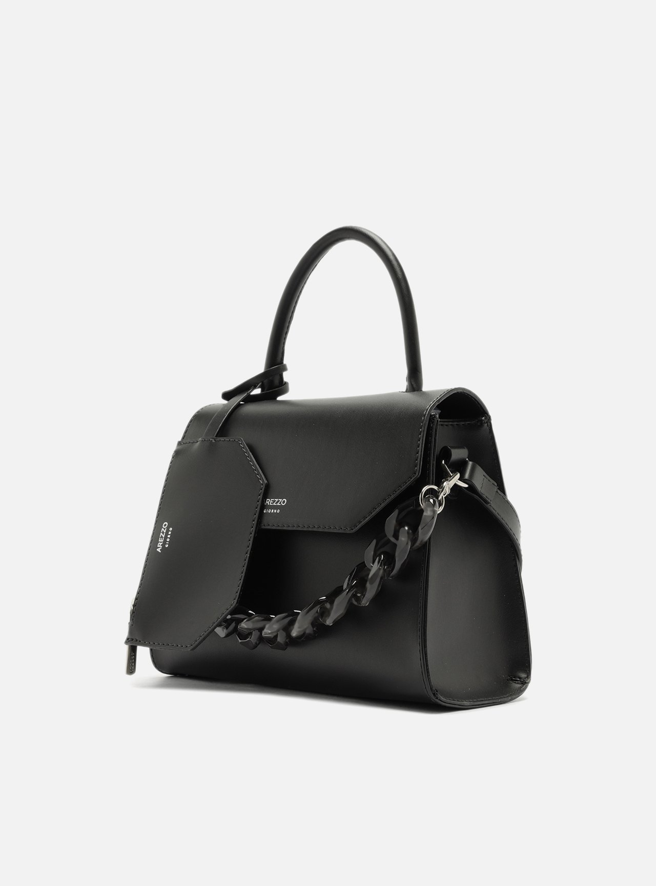 Bolsa Tote Preta Iara Média Translúcida — foto 2