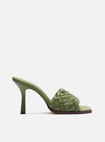 Mule Verde Salto Fino Tira Única Tressê