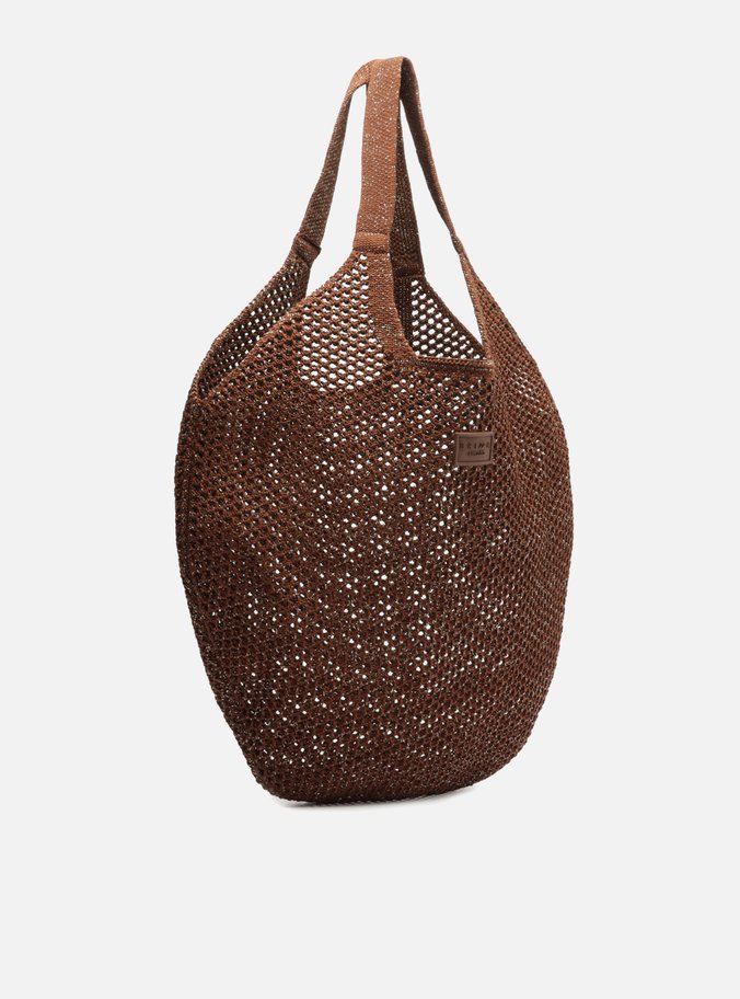 Bolsa Shopping Marrom Crochê Mayra Grande