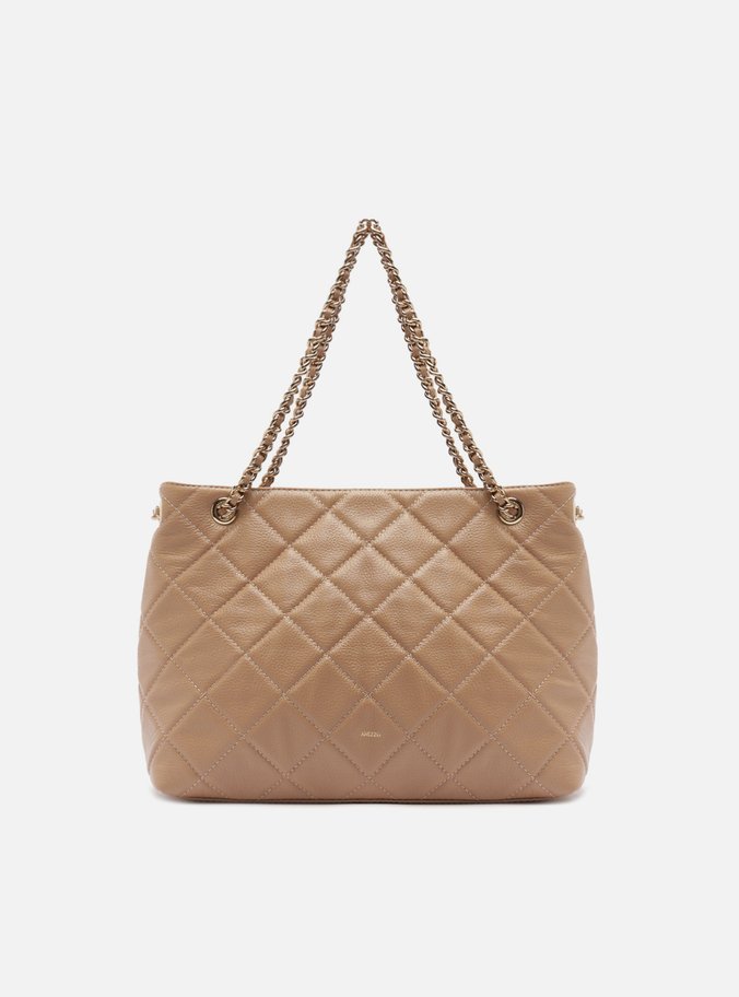 Bolsa Tote Nude Couro Matelassê Média