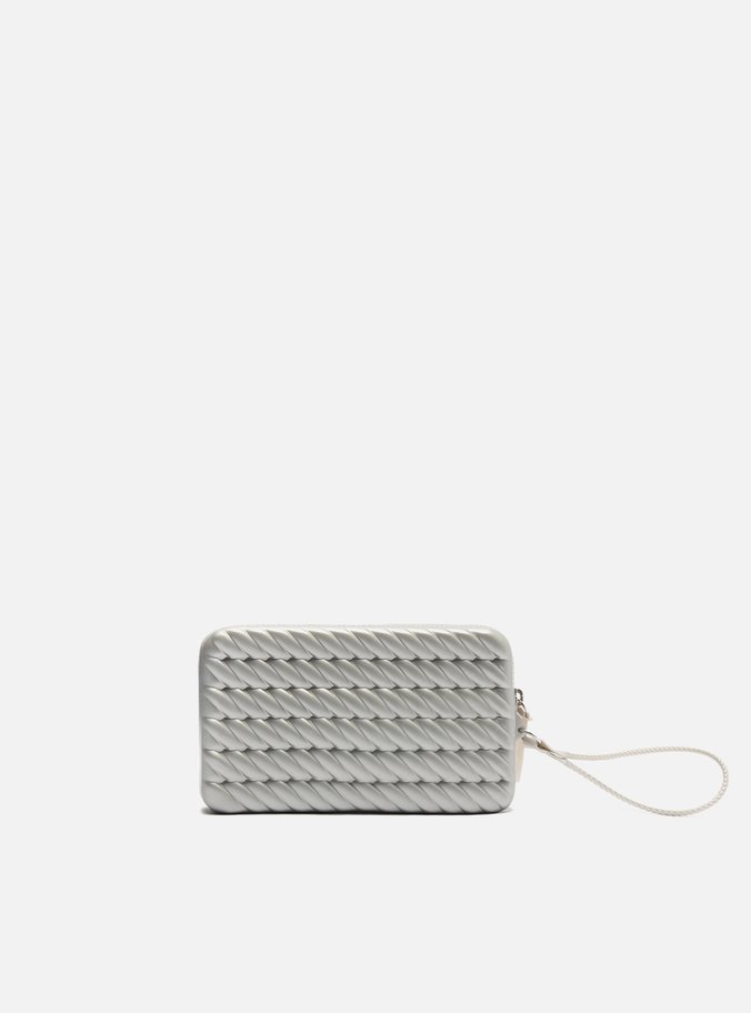 Clutch Prata Metalizada Alça Marrocos